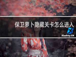 保卫萝卜隐藏关卡怎么进入