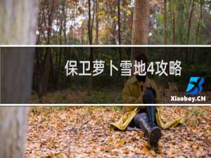 保卫萝卜雪地4攻略