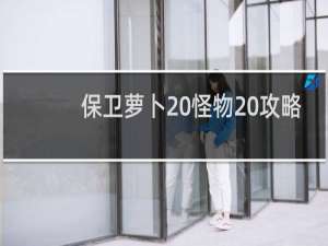 保卫萝卜 怪物 攻略