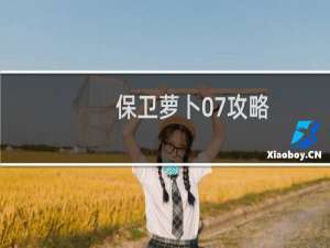 保卫萝卜07攻略