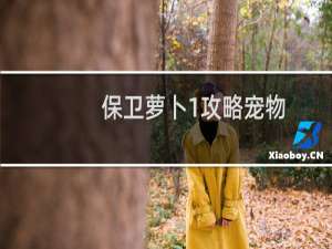 保卫萝卜1攻略宠物