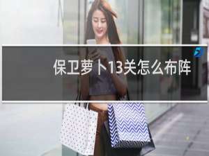 保卫萝卜13关怎么布阵