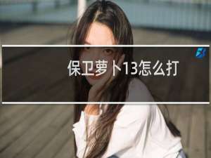 保卫萝卜13怎么打