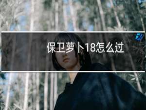 保卫萝卜18怎么过