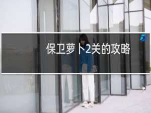 保卫萝卜2关的攻略