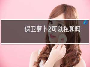 保卫萝卜2可以私聊吗