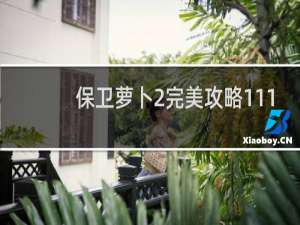 保卫萝卜2完美攻略111
