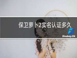 保卫萝卜2实名认证多久