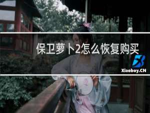 保卫萝卜2怎么恢复购买