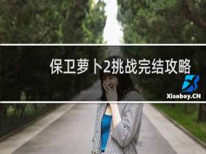 保卫萝卜2挑战完结攻略