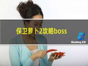 保卫萝卜2攻略boss