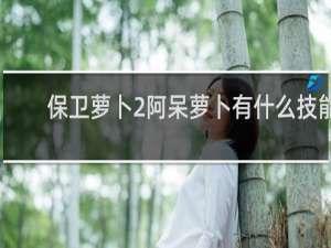 保卫萝卜2阿呆萝卜有什么技能