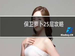 保卫萝卜25层攻略