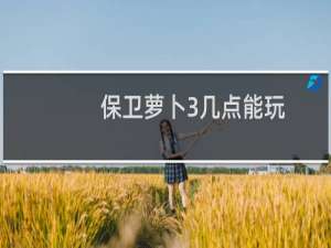 保卫萝卜3几点能玩