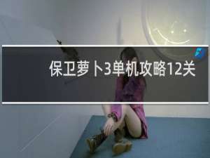 保卫萝卜3单机攻略12关