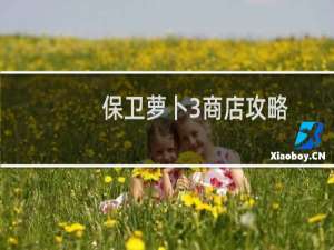保卫萝卜3商店攻略