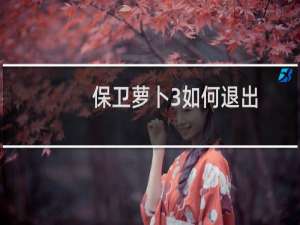 保卫萝卜3如何退出
