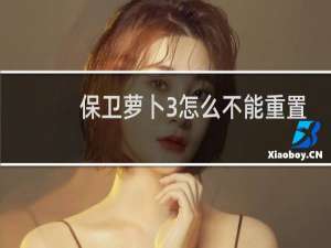 保卫萝卜3怎么不能重置