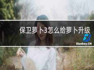 保卫萝卜3怎么给萝卜升级