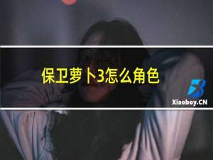 保卫萝卜3怎么角色