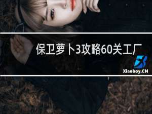 保卫萝卜3攻略60关工厂