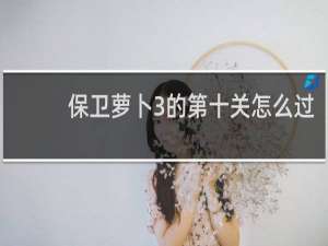 保卫萝卜3的第十关怎么过