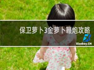 保卫萝卜3金萝卜鞭炮攻略