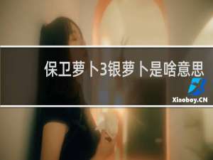 保卫萝卜3银萝卜是啥意思