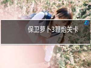保卫萝卜3鞭炮关卡
