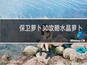 保卫萝卜30攻略水晶萝卜