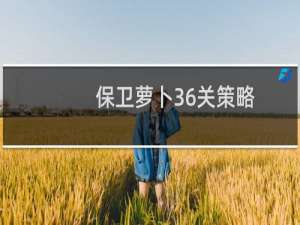 保卫萝卜36关策略