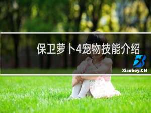 保卫萝卜4宠物技能介绍