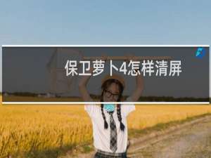 保卫萝卜4怎样清屏