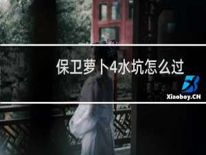 保卫萝卜4水坑怎么过
