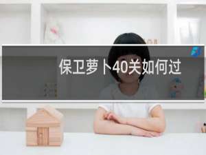 保卫萝卜40关如何过