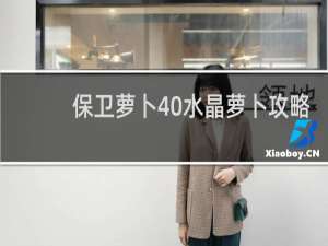 保卫萝卜40水晶萝卜攻略