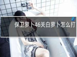 保卫萝卜46关白萝卜怎么打