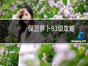 保卫萝卜93级攻略