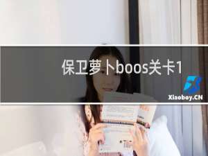 保卫萝卜boos关卡1