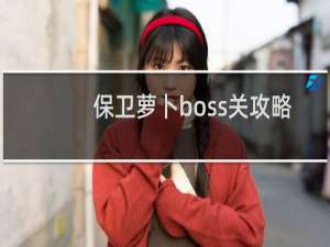保卫萝卜boss关攻略