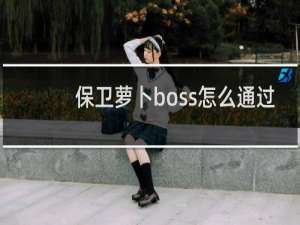 保卫萝卜boss怎么通过