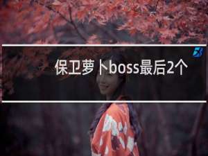 保卫萝卜boss最后2个