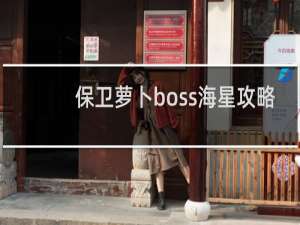 保卫萝卜boss海星攻略