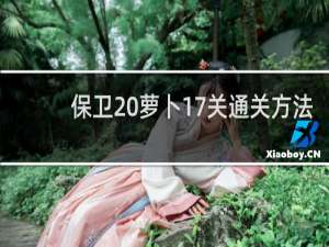 保卫 萝卜17关通关方法