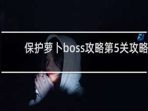 保护萝卜boss攻略第5关攻略