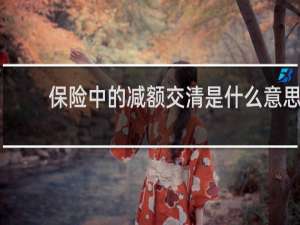 保险中的减额交清是什么意思