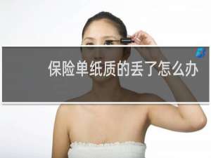 保险单纸质的丢了怎么办