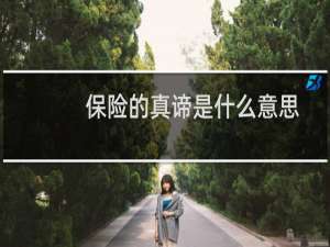 保险的真谛是什么意思