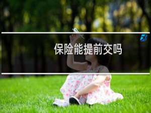 保险能提前交吗