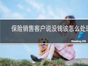 保险销售客户说没钱该怎么处理